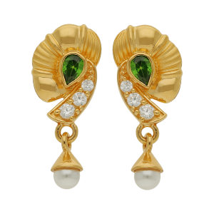 Sparking Green Stone Gold Earring Drops